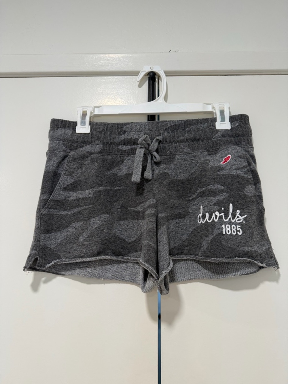 League Gray Camo Drawstring Women’s Athletic Shorts